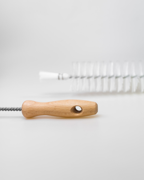 Rohrwischer / Nylon, Ø 60 mm, 60 cm lang, mit Kopfbündel und Holzgriff